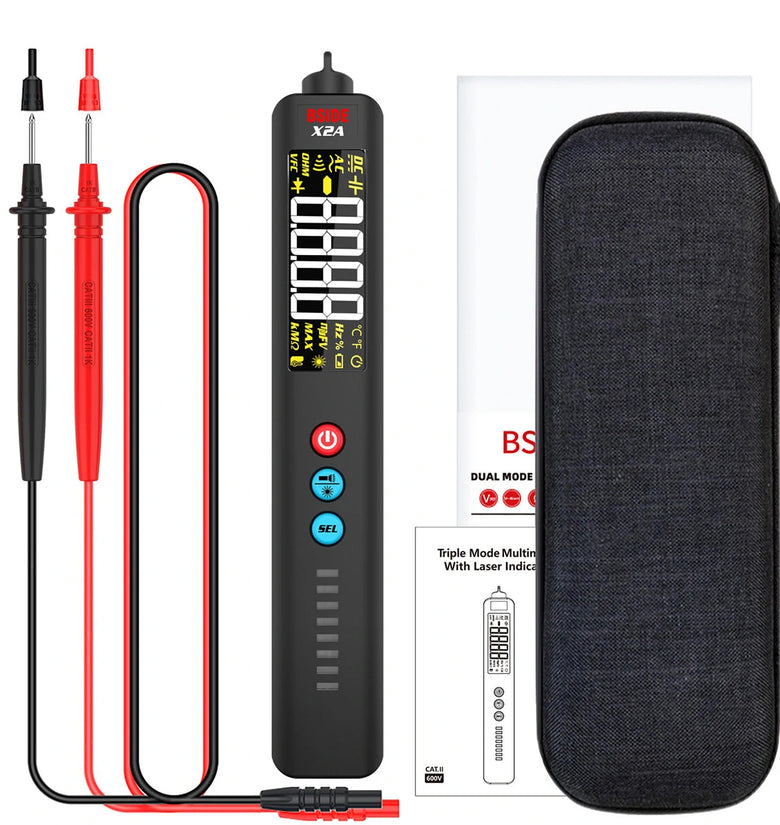 BSIDE Bside X2 Smart Digital Multimeter Infrared Temperature Measuring Lcd Screen Ac Dc Voltage Detector Pen Led Flashlight Accurate And Sensitive Multifunction Voltage Meter Continuity Resistance