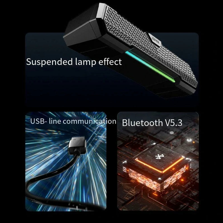 EDIFIER ZX3 bluetooth 5.3 Speaker Wired Loudspeaker 52mm Full Frequency Unit Stereo Subwoofer RGB Light Bulit-in Microphone Soundbar