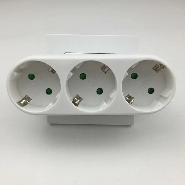 Universal One to Three EU German Standard Conversion Socket Plug Smart Travelling Conversion Power Plug Socket