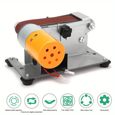 Electric Belt Sander Grinder Grinding Machine for Woodworking Mini Belt Sander and Knife Sharpener Dual Function Ideal for Woodworking Metal DIY Projects