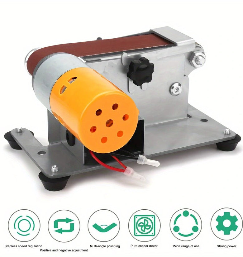 Electric Belt Sander Grinder Grinding Machine for Woodworking Mini Belt Sander and Knife Sharpener Dual Function Ideal for Woodworking Metal DIY Projects