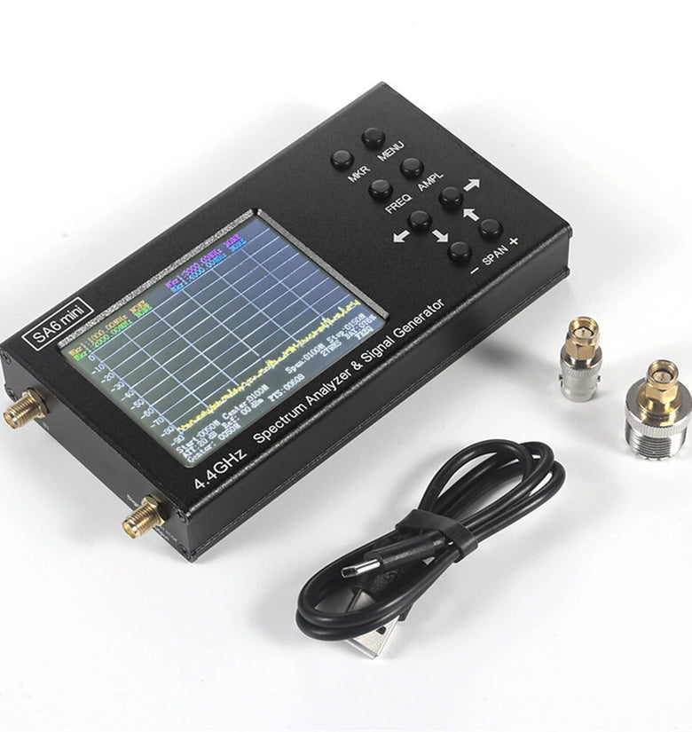 SA6 Mini Portable Spectrum Analyzer 35-4400MHz Signal Tester Fast Scanning 75dB Dynamic Range 4355MHz Bandwidth 3000mAh Battery