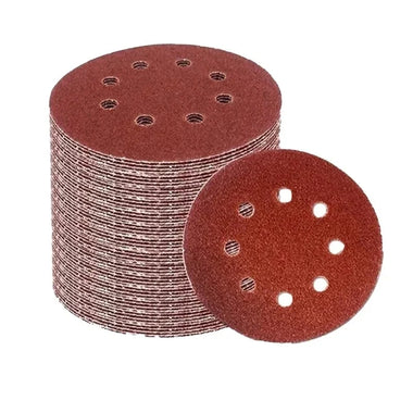 125mm 5 Inch Round Sandpaper 8 Hole Hook and Loop Sanding Discs for Wood Metal Polishing Rust Removal #60/80/100/120/150/180/240/320/400/600 Grits