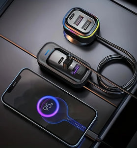 Car USB Charger Multi-Function 66W Super Fast Charging Car Rear Multi-Hole Wired Mobile Phone Charger Fast 6-port Car Charger