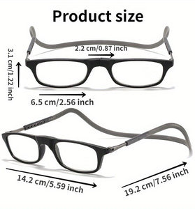 1 Pcs Lightweight Portable Soft Tape Hanging Neck Magnetic Reading Glasses Comfortable HD Anti-blue Light Presbyopia Glasses