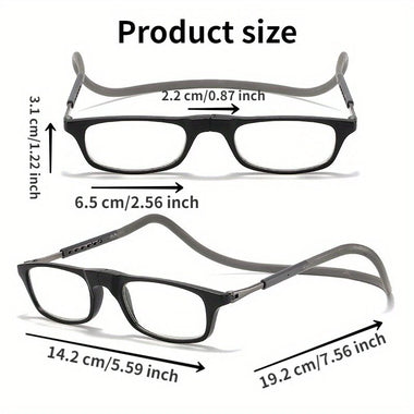1 Pcs Lightweight Portable Soft Tape Hanging Neck Magnetic Reading Glasses Comfortable HD Anti-blue Light Presbyopia Glasses
