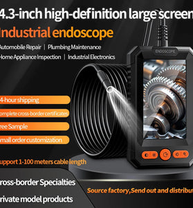 4.3-inch 1080P HD IPS Industrial Endoscope 8mm Waterproof IP67 2600mAh Battery USB-C Inspection Camera