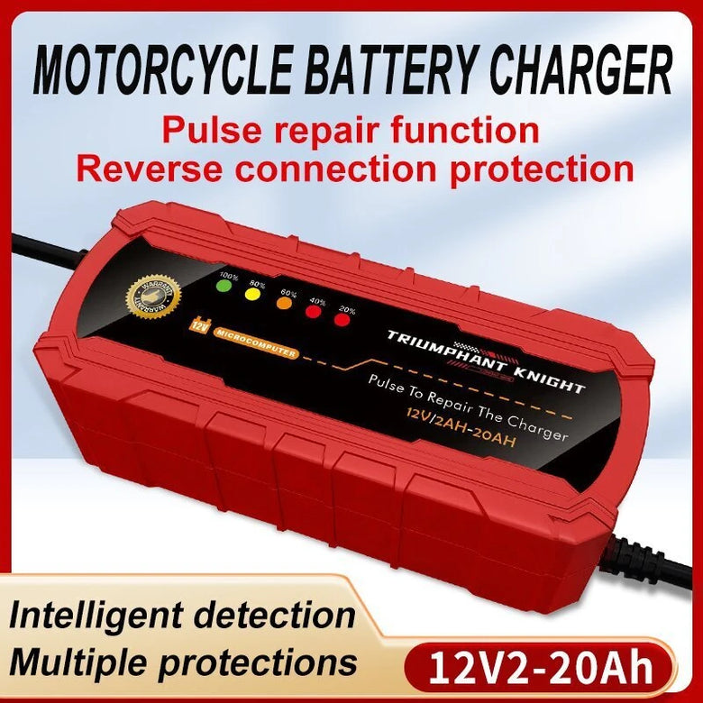 12V 2A Motorcycle Battery Charger Fully Intelligent Led Digital Display Pulse Repair Function