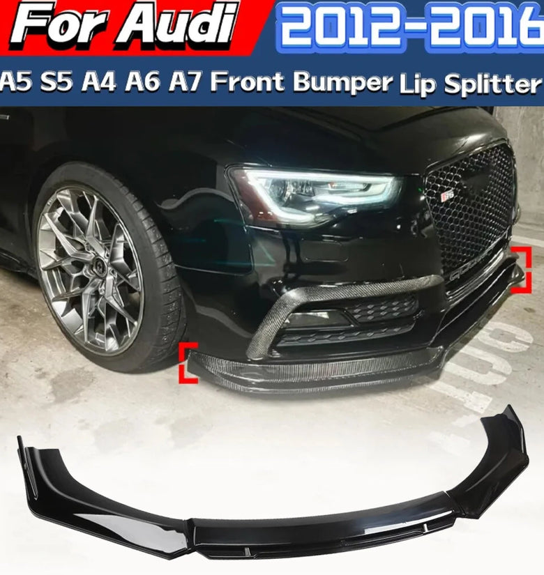 Front Bumper Splitter Lip Front Bumper Spoiler Diffuser Body Modification Kit For Audi A5 S5 A4 A6 A7 2012 2013 2014 2015 2016