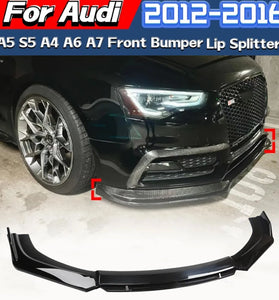 Front Bumper Splitter Lip Front Bumper Spoiler Diffuser Body Modification Kit For Audi A5 S5 A4 A6 A7 2012 2013 2014 2015 2016