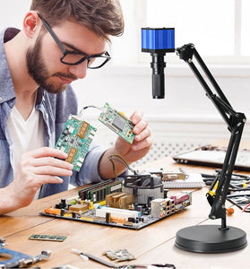 HAYEAR 51MP 1080P 2K HDMI USB Industrial Video Microscope Camera Big Visual Field Manual IRIS 120X Zoom Lens for PCB Soldering Repair