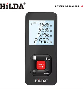 HILDA Laser Distance Meter 50m/100m/120m High Precision 2mm Rangefinder LCD Backlight Display Type-C Battery