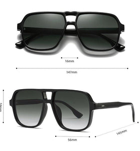 Fashion Square Double-bridge Pilot Sunglasses for Men Women UV400 Protection Sun Glasses for Driving Travel Fishing