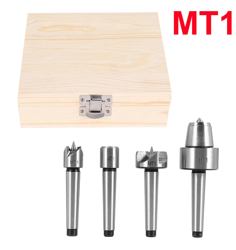 MT1 MT2 Wood Lathe Drive Spur Cup Set High Precision 0.005mm Accuracy 45 Steel Construction Includes Spur Driver Center Cupped Dead Center Liver Center for Wood Metalworking