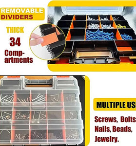 Plastic Parts Storage Box Dual-Sided High-Quality Wear-Resistant Impact-Resistant Transparent Cover Customizable Compartments Professional Toolbox