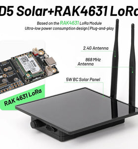 D5L Solar Power Lora Node Repeater with RAK4631 Communication Module 868Mhz for Meshtastic Meshcore Compatible with Wisblock Outdoor Waterproof