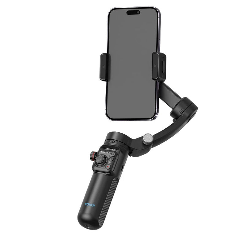 TOKQI M02 AI Mobile Phone Stabilizer 3-axis Foldable Gimbal with Removable Magnetic Remote Control Intelligent Tracking Gesture Control Anti Shake Video Recording Tripod Gimbals for Smartphone Android Apple