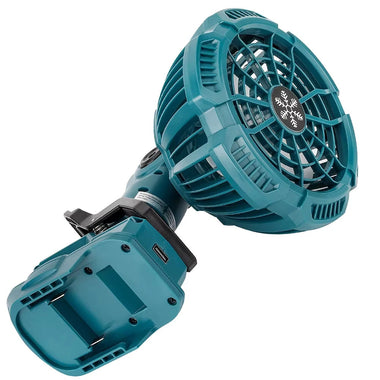 Portable Camping Fan 14.4-18V Battery Powered Clip On Fan 3 Speed Settings 2150-3300RPM Lightweight for Outdoor Stroller Tent