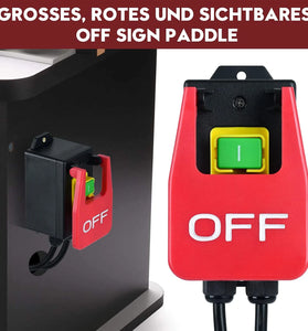 Safety Power Switch 220V 16A Large Paddle On Off Switch Emergency Stop Zero Voltage Switch Compatible with Router Tables Table Saws Drills Milling Machines Plug and Play Design