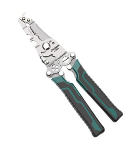 Foldable Wire Stripper Plier Needle Nose Carbon Steel Blade 223mm Ergonomic Handle Black and Green Multipurpose Electrician Tool
