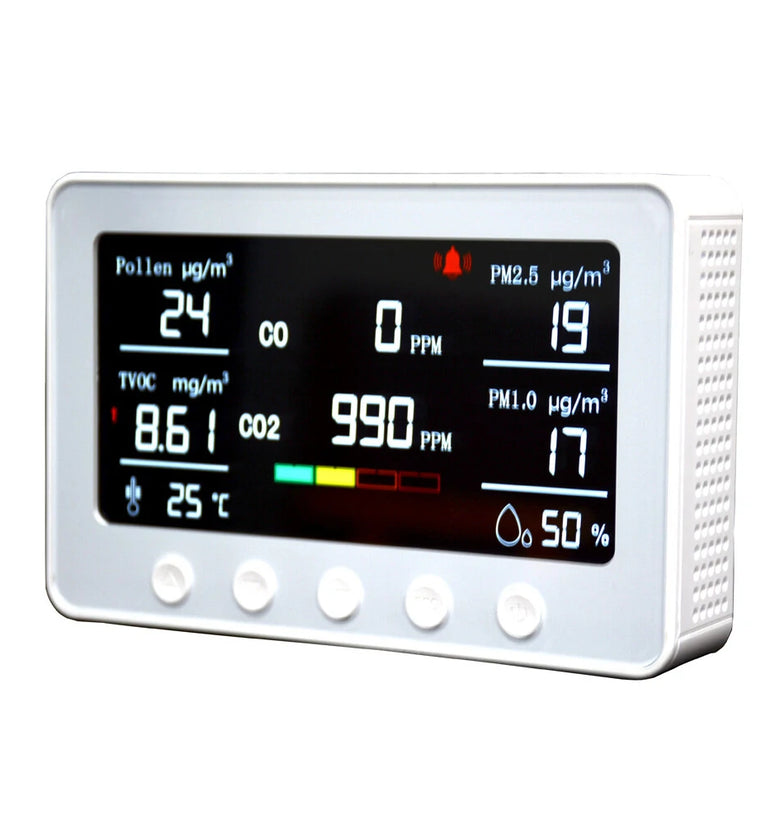 PT02 Plus 7In1 Smart Air Quality Monitor WIFI CO2 PM2.5 Pollen TVOC Laser Infrared Sensor Home Safety Essential