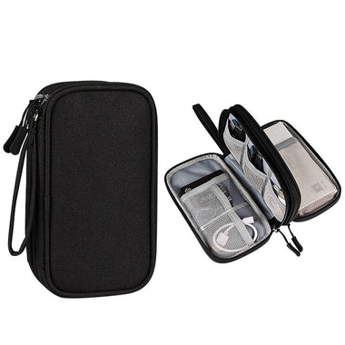 Double Layer Travel Portable Digital Product Storage Bag, U Disks Hard Disks Protective Cover, USB Data Cable Organizer Headset Charging Treasure Box Accessories Case