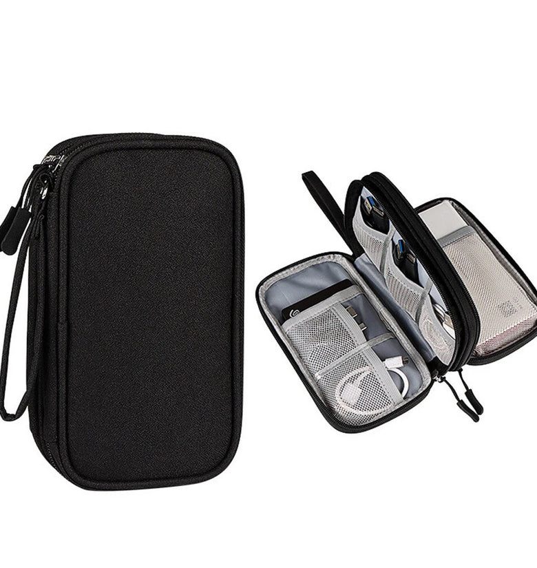 Double Layer Travel Portable Digital Product Storage Bag, U Disks Hard Disks Protective Cover, USB Data Cable Organizer Headset Charging Treasure Box Accessories Case