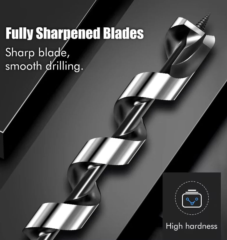 6PCS 6-16mm High Carbon Steel Woodworking Roller Drill Set 230mm Hexagonal Handle Fried Dough Twists Wood Tapper Door Lock Reaming Tool