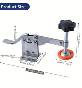 Toggle Clamp Stainless Steel Quick-Release Horizontal Clamp Adjustable Anti-Slip Hold Down Clamp For Woodworking Welding