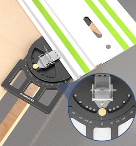 ENJOYWOOD Adjustable Multi-Angle Track Saw Guide Square Guide -60 to 60 Quick Positive Angle Stop Compatible with Makita Festool Track Saw Rail