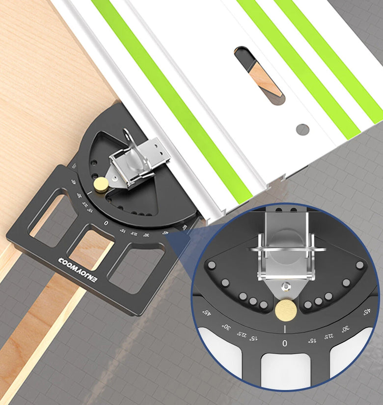 ENJOYWOOD Adjustable Multi-Angle Track Saw Guide Square Guide -60 to 60 Quick Positive Angle Stop Compatible with Makita Festool Track Saw Rail