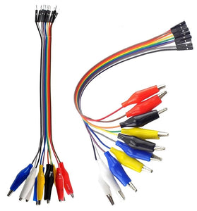 20cm 30cm 10pin Double-end Alligator Clips Jump Wire Male Female Crocodile Clip Test Lead Jumper Wire Line Cable Connection
