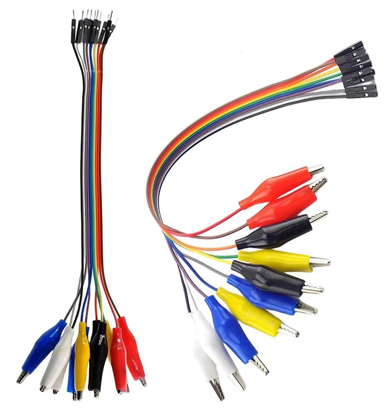 20cm 30cm 10pin Double-end Alligator Clips Jump Wire Male Female Crocodile Clip Test Lead Jumper Wire Line Cable Connection