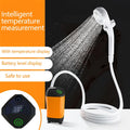 Outdoor Camping Shower IPX7 Waterproof with Digital Display Portable Electric Shower Pump for Hiking Travel Beach Pet Watering