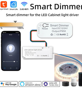 Tuya WiFi Smart Dimmer LED Cabinet Light Driver Timing Function Smart Scenes APP Remote Voice Control with Alexa Google Home