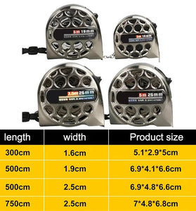 Metric Tape Measure 3/5/7.5M Stainless Steel Anti-corrosion Retractable Ruler Hollow Design Woodworking Measuring Tools Gadget