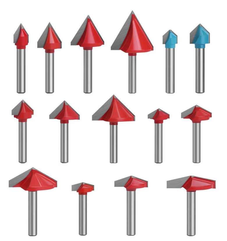 6mm 60-150 Degree  Router Bits CNC Engraving V Type Milling Cutter Woodworking Carving Knife Tungsten Carbide Cutting Tool