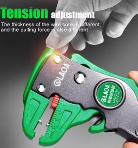 LAOA Automatic Wire Stripper Flatwire Cutter Stripping Plier 0.2 to 4mm Range Length Adjustment For Electrician
