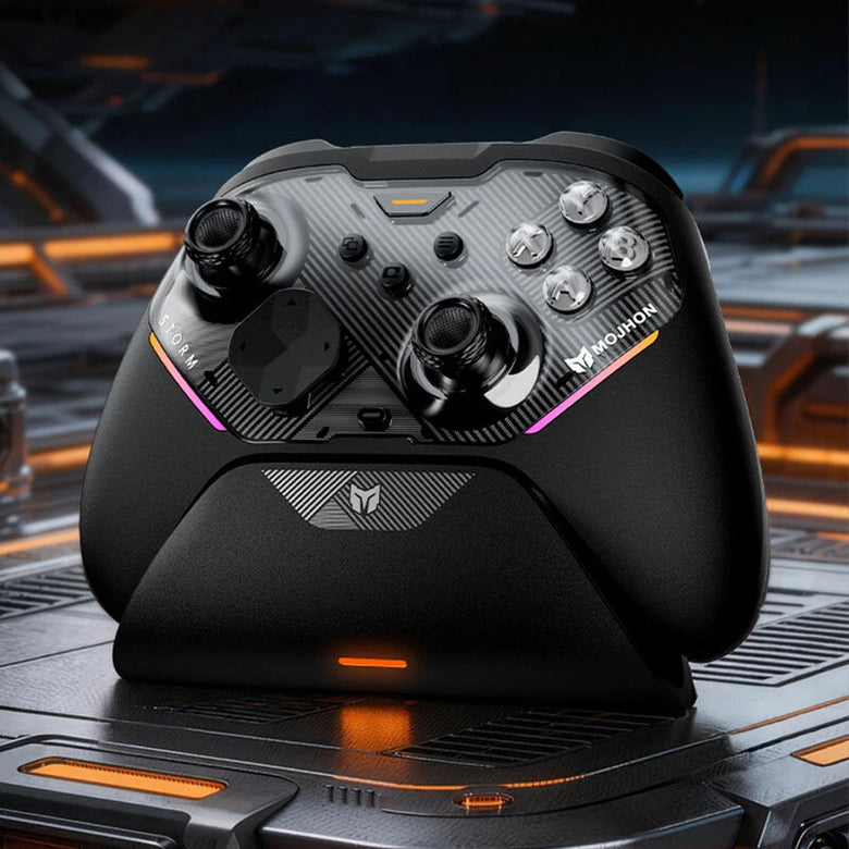 MOJHON Gale 2 Tri-mode Wireless Gaming Controller TMR Electromagnetic Joysticks 2000Hz Polling Rate Hall Effect Linear Trigger Mechanical Buttons Gamepad for PC Switch Steam
