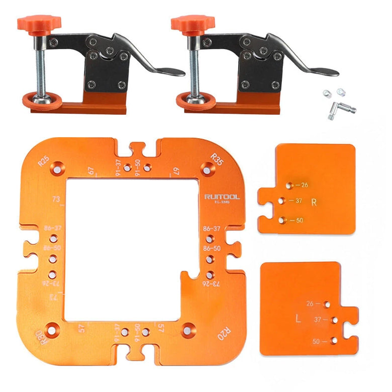 RUITOOL Woodworking Router Corner Radius Template Aluminium Alloy Handle-Free Grooving Arc Angle Positioning Jig R20-R35 Corner Radius