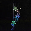 LED Solar Star and Moon Wind Chime Lamp Colorful Photosensitive Chandelier Fairy Garden Yard Light