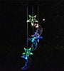 LED Solar Star and Moon Wind Chime Lamp Colorful Photosensitive Chandelier Fairy Garden Yard Light