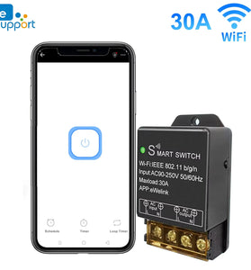 Ewelink WiFi Smart Switch 30A High Power Controller Motor Relay Module Timer Scheduling App & Voice Control with Alexa Google