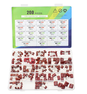 200PCS 23 Values CBB Capacitor Assortment Kit Metallized Polyester Film 400V 630V High Voltage 5% Tolerance for Electronic Projects