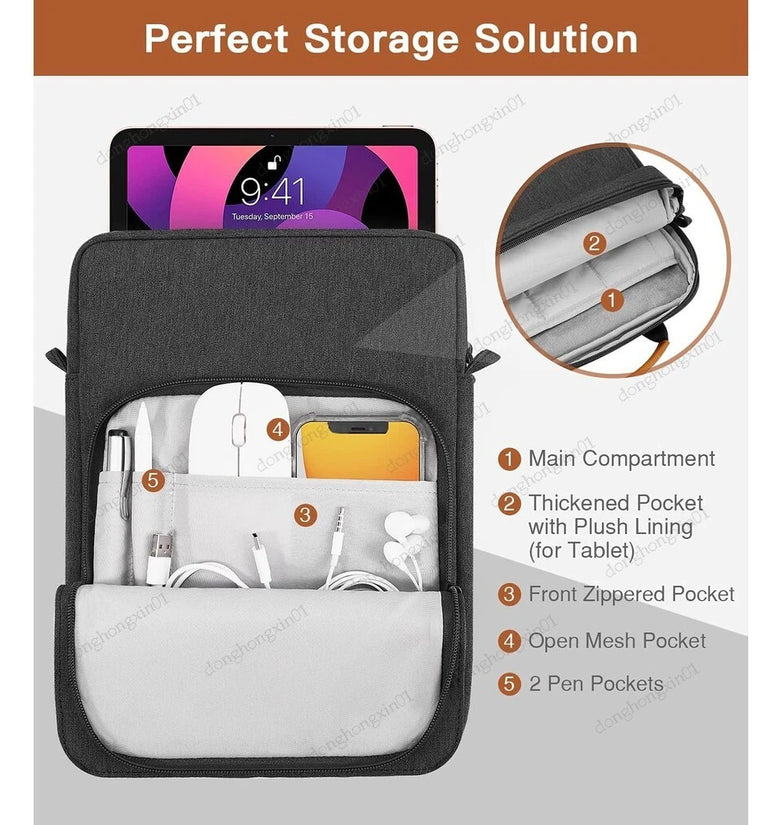 9.7''/13'' Tablet Sleeve Bag Lightweight Laptop Handbag Simple Waterproof Notebook Inner Case Messenger Bag