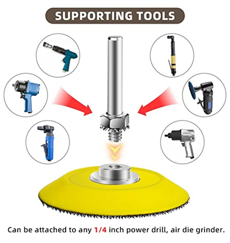 5pcs Hook and Loop Sanding Pads for Drill Attachment 2 Inch Foam Backing Compatible with Angle Grinders Sanding Polishing Pads 1/4 Shank