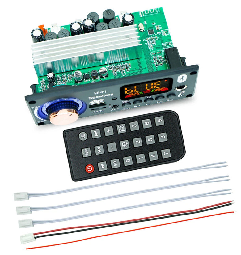JQ-D187BT TPA3116 50W+50W+100W Audio Amplifier Board 2.1 Channel Bluetooth Decoder DC 6V-24V HiFi MP3 Player Module USB FM AUX