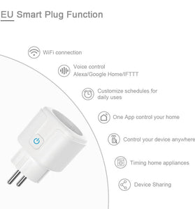EWELINK Zigbee3.0 Smart EU Plug 16A 20A Energy Monitoring Timer Function App Control Smart Home Automation Voice Control with Alexa Google Assistant AC 100-240V