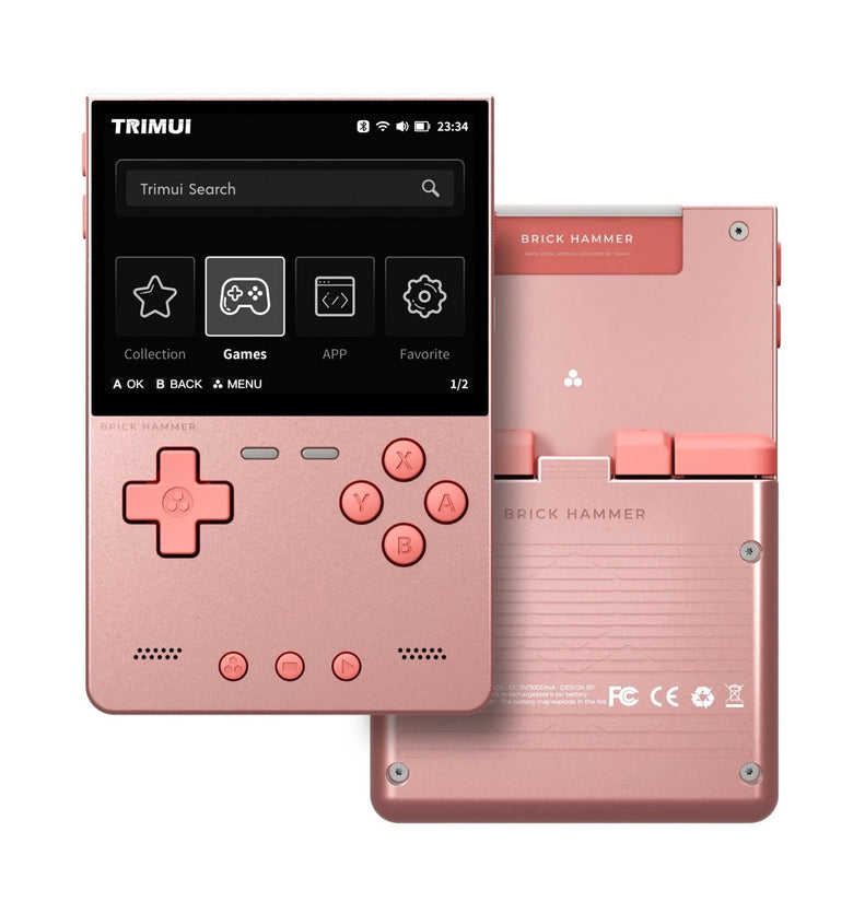 [No Card] Hanhibr TRIMUI BRICK Hammer 3.2-inch Screen Handheld Gaming Console Allwinnder A133plus Quad-core Open-Source System Video Game Player Support WiFi & bluetooth Built-in Dual Stereo Speakers 3000mAh Rechargeable Retro Game Console