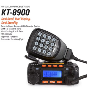 KT-8900 Mini Dual Band Mobile Transceiver VHF 136-174MHz UHF 400-490MHz 25W Compact Two Way Radio Long Range Communication Device